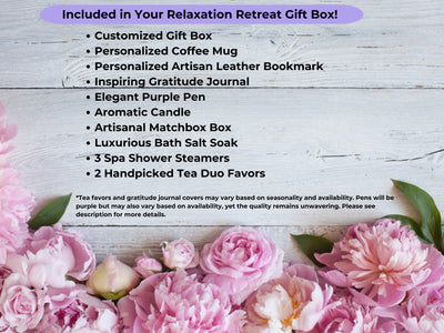 Self Care Gift Box Personalized Package Spa Pamper Best Friend Relaxing Tea Lover Coffee Candle Birthday Purple Present for Her New Mom